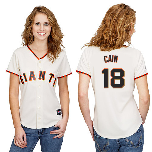 Matt Cain #18 mlb Jersey-San Francisco Giants Women's Authentic Home White Cool Base Baseball Jersey